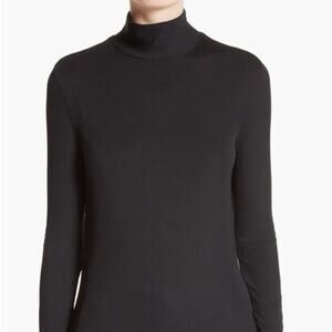 St. John Fine Turtleneck Top Size Small Black
